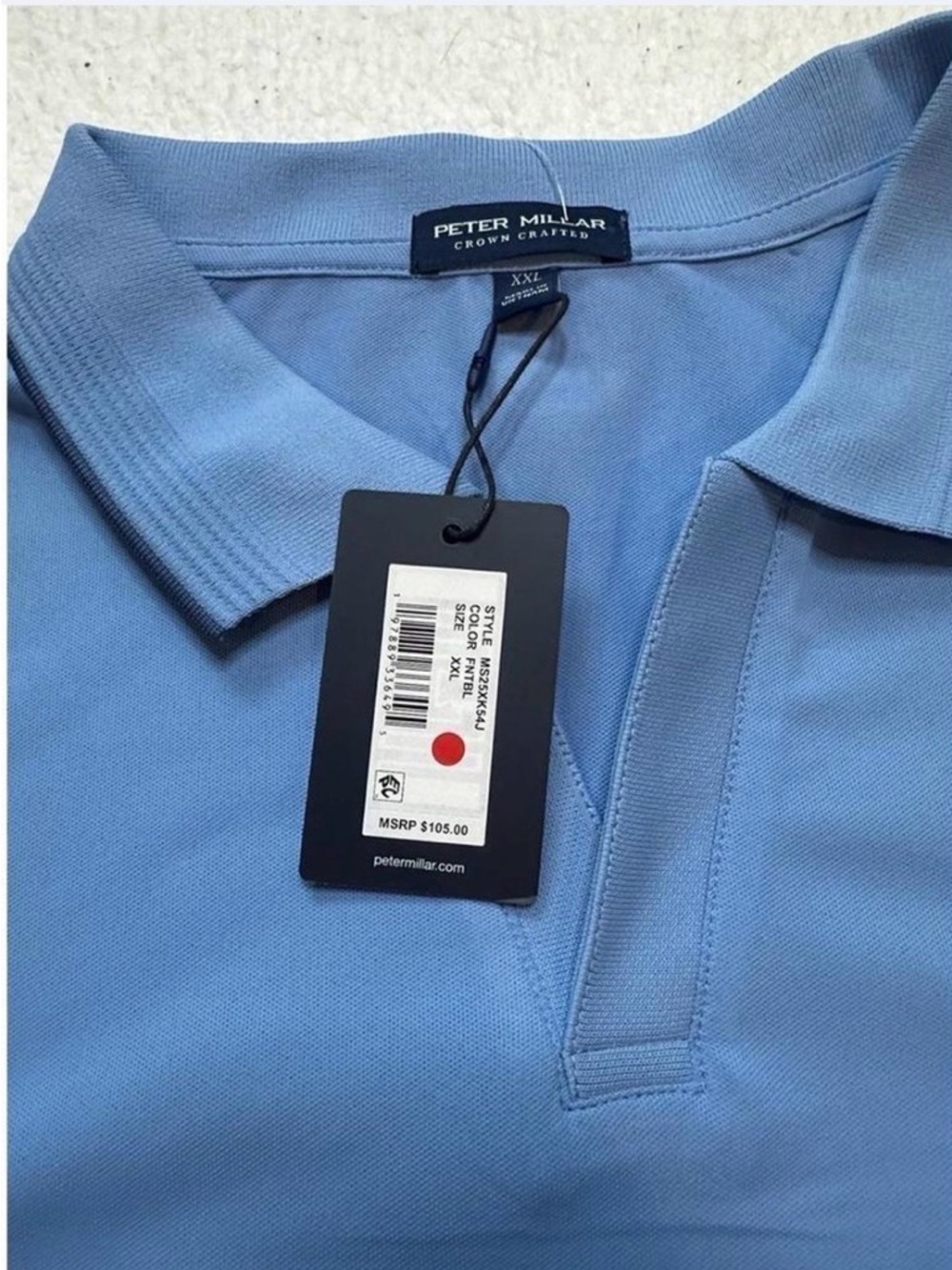 Peter Millar Crow Crafted Summertime Blue Performance Polo shirt Men’s XXL